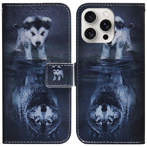 Handy Hülle Handyhüllen Für iPhone 17 Pro Max 17 Air 16 15 14 Pro Max Plus 13 12 11 Pro Max Mini Rückseite Mit Ständer Magnetisch Kartenfach Tiger Retro TPU PU-Leder Image