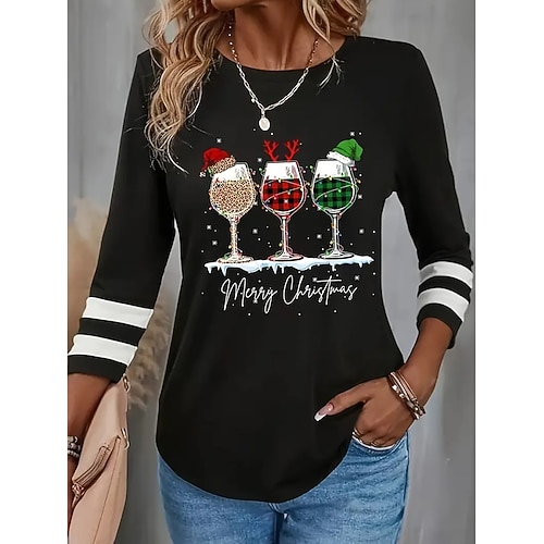 maglione da donna per le feste con scollo a V e motivo a luci, manica lunga, casual, vestibilità comoda, abbigliamento invernale per le feste, maglione lavorato a maglia, nero, multicolore, taglie