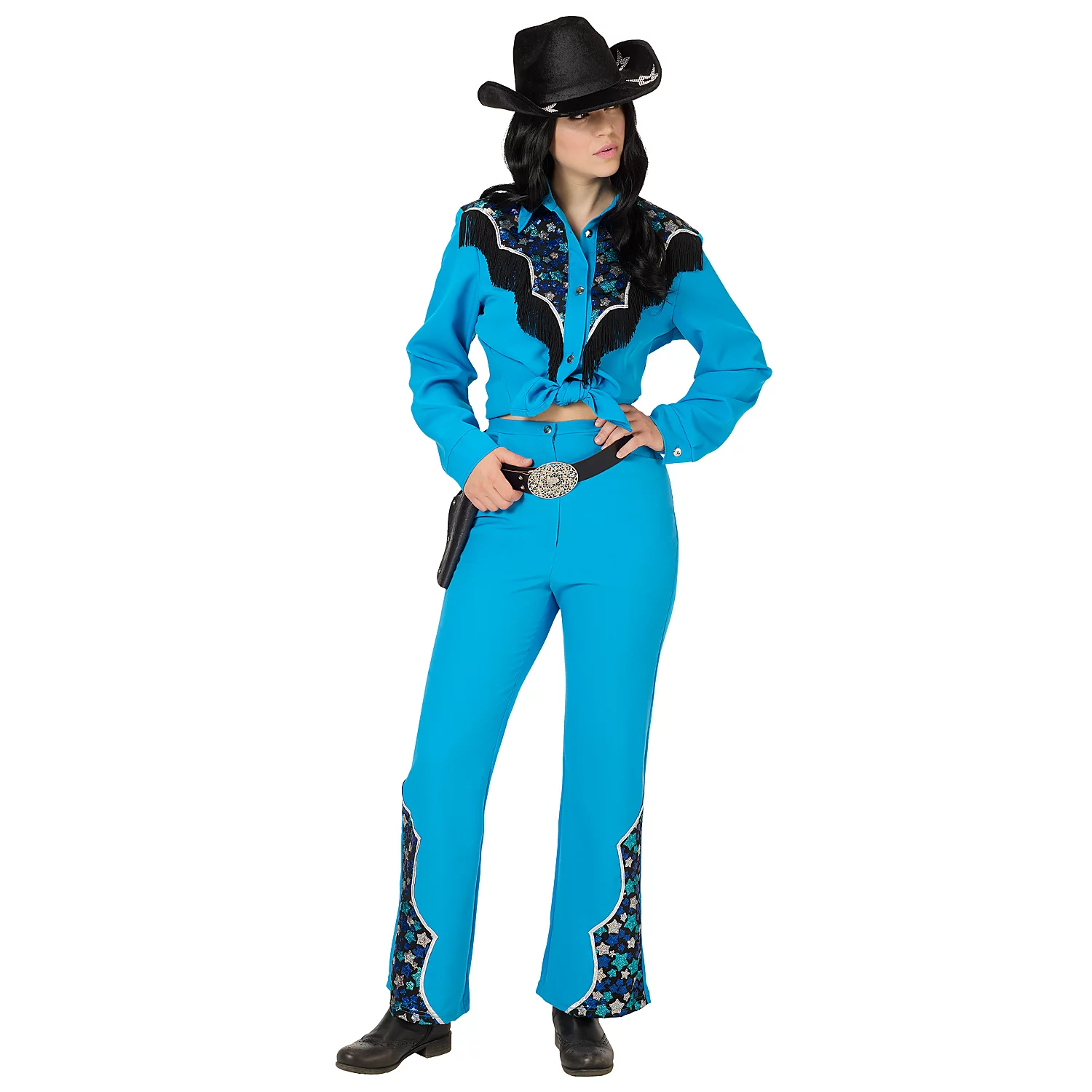 buttinette Kostüm Cowgirl für Damen, blau/schwarz Image