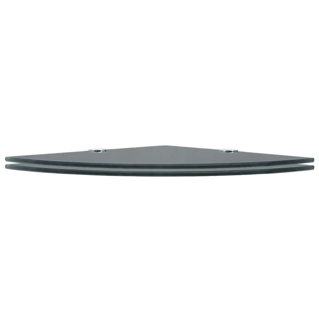 vidaXL Eckregale 2 Stk. mit Verchromten Halterungen Glas Schwarz Image