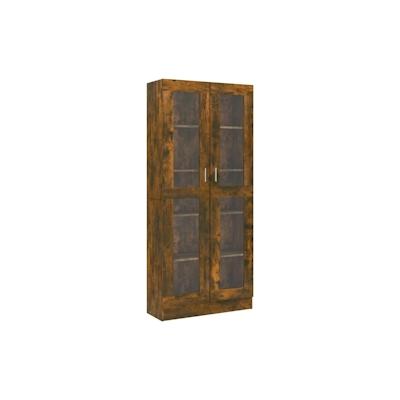 vidaXL Vitrinenschrank Räuchereiche 82,5x30,5x185,5 cm Holzwerkstoff