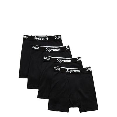X Hanes Tagless Boxer Briefs (Set Of Four) - Black - Supreme Underwear