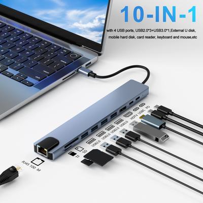 TEMU Usb C Docking -in-1 Usbc Adapter With 4k Hdtv Support With Rj45 Ethernet,3 Usb Pd&sd/tf - Laptop Accessories