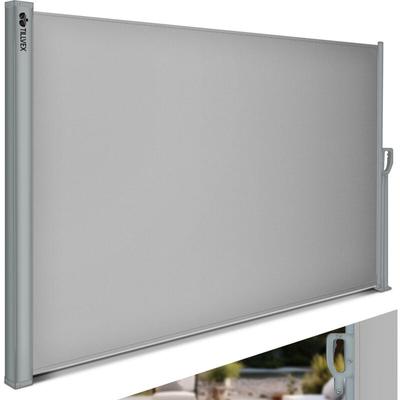 Tillvex - Seitenmarkise 160x300 cm Grau ausziehbar & Blickdicht Sichtschutz für Balkon, Garten & Image