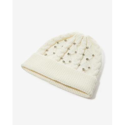 Boston Proper - White - Cable Knit Sequin Hat