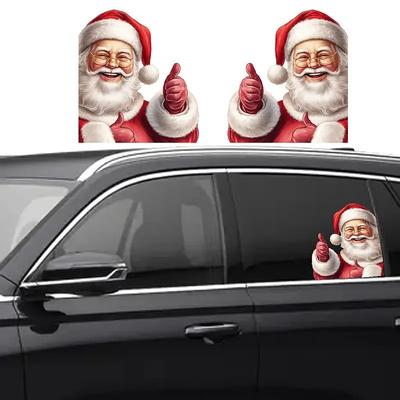 Santa Claus Car Stickers Car Window Waterproof Stickers Fun Car Decoration Stickers 10pcs 5 Left 5 Right