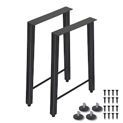 BERLINTABLES Premium Tischgestell 2 Stück Set 71cm Schwaz massiv Stahl | Tischbeine Industrial design Metall Loft Tischfüße Büro/Schreibtisch/Esstisch Image