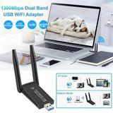 HPDL 1300Mbps Dual Band USB5.0 WiFi Adapter WiFi Bluetooth 5.0 Network Card>`~
