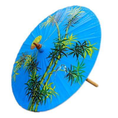 Bamboo Sunset,'Hand-Painted Bamboo Motif Paper Parasol from Thailand'