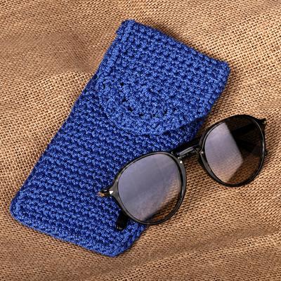 Vision of Glamour,'Crocheted Handcrafted Blue Glasses Case from Armenia'