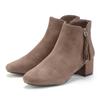 Stiefelette LASCANA, Damen, Gr. 35, braun (braun, taupe), Obermaterial: 100% Textilmaterial. Futter: 100% Textilmaterial. Decksohle: 100% Lederimitat. Laufsohle: 100% Synthetik, unifarben, casual, Schuhe, Stiefel, Boots mit bequemem Blockabsatz VEGAN