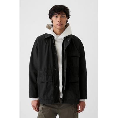 Gap Mens Black Ripstop Utility Jacket - Black