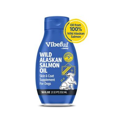 Vibeful Wild Alaskan Salmon Oil Liquid Skin & Coat Supplement for Dogs and Cats, 18-oz bottle