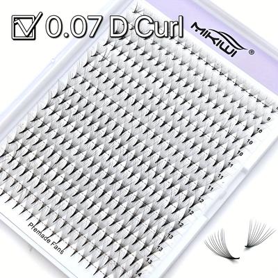 TEMU 320pcs Premade Fans Eyelash Extensions, 10d Thickness 0.07mm C/d Curling 8-15mm Mix Eyelashes, Middle Stem Premade Fans Dramatic Volume Lash Extensions Image