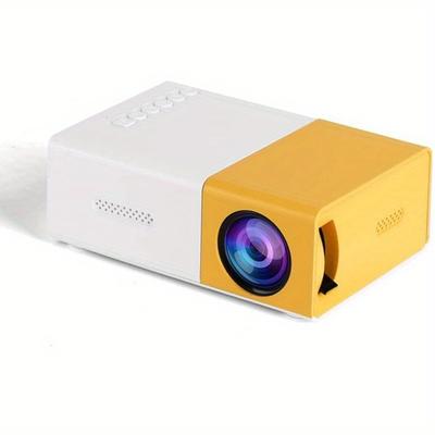 TEMU 1pc Mini Projector Support 1080p, Suitable For Gifts, Home And Outdoor Movie Projector, Compatible With Smartphone/ Tablet/ Laptop/ Tv Stick/ Usb Drive