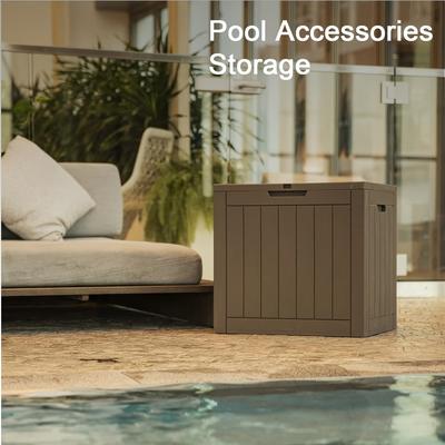 TEMU 32 Gallon Versatile Outdoor Storage Box, Waterproof Deck Boxes For Patio Tools And Pool Toys - Durable, Fade-resistant & Lockable Outdoor Storage Cabinet For Indoor & Outdoor Use