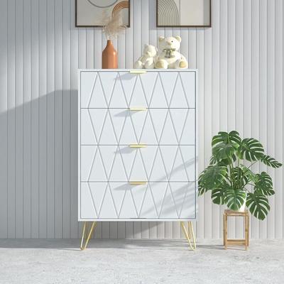 Kommode mit Schublanden, 60 x 34 x 91 cm,Schrank mit 4 Schubladen, Schmal Kommode, Image