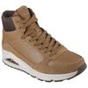 Sneaker SKECHERS "UNO", Herren, Gr. 46, braun (whiskey, schwarz), Veloursleder, Lederimitat, Mesh, casual, Schuhe, Mid Cut Sneaker, Schnürboots mit gepolstertem Schaftrand