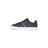Plateausneaker TOMMY HILFIGER "ICON COURT SNEAKERS STRIPES", Damen, Gr. 36, blau (dunkelblau), Leder, Lederimitat, Textil, sportlich, Schuhe, Schnürschuh, Freizeitschuh, Halbschuh mit Tommy-Streifen