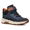 Winterboots GEOX "J FLEXYPER PLUS BOY ABX", Kinder, Gr. 30, blau (navy, schwarz), Lederimitat, Textil, casual, Schuhe, Sneaker, Freizeitschuh mit Geox Spezial Membrane