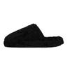 Pantoffel FITFLOP "iQUSHION D-LUXE PADDED TEDDY SLIPPER MULES", Damen, Gr. 37, schwarz, Polyester, unifarben, casual, Schuhe, Hausschuh, Clog mit Warmfutter