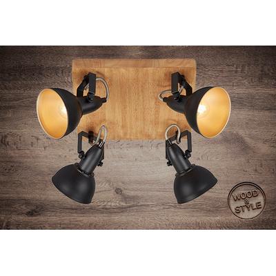 BRILONER LEUCHTEN LED Deckenspot "BARNIM", schwarz (schwarz, gold, holzfarben), Lampen Image