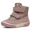 Winterboots GEOX "B OMAR GIRL WPF", Kinder, Gr. 20, beige (dunkelbeige), Veloursleder, Textil, Glitzer, Schuhe, Klettstiefel, Babystiefel Winterstiefel mit schönem Muster