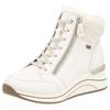 Winterstiefelette REMONTE, Damen, Gr. 37, weiß (sanftes weiß), Leder, Textil, casual, Schuhe, Keilabsatz, Schnürboots mit wasserabweisender TEX-Membran