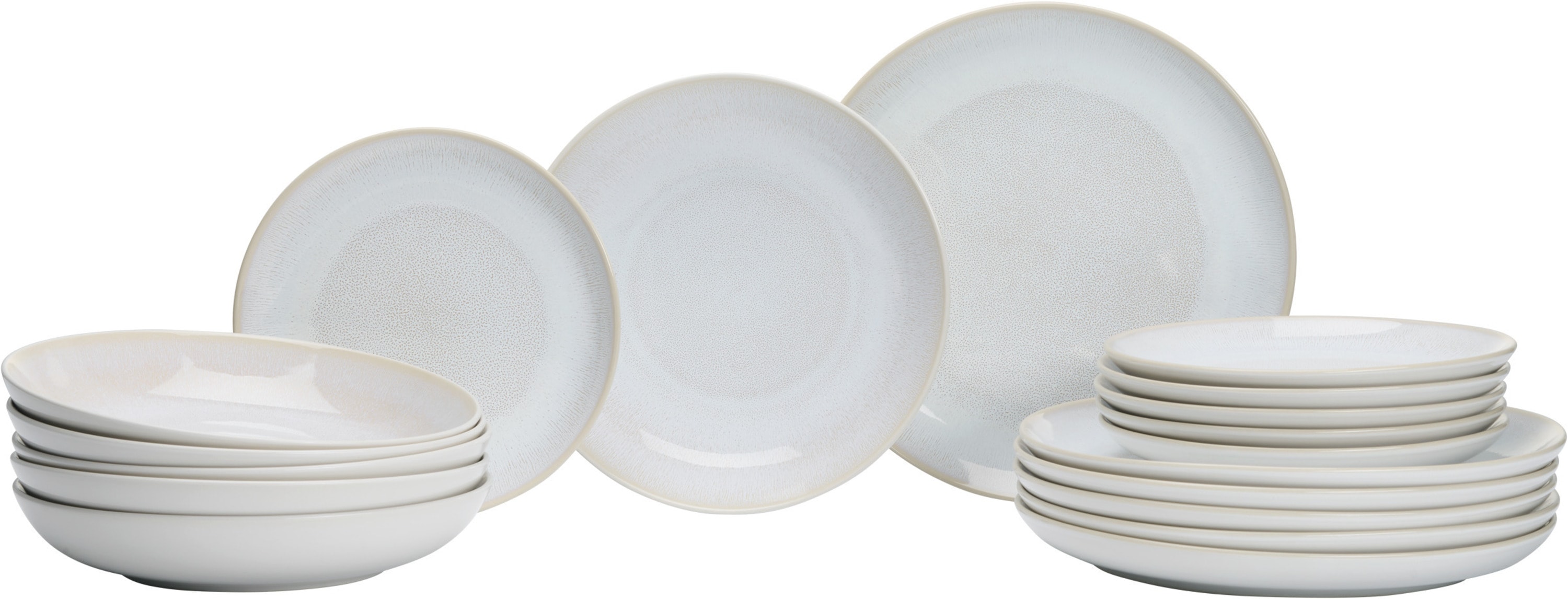 Tafelservice RITZENHOFF & BREKER "Laredo", beige (creme), 18 Stk., Steinzeug, Geschirr-Sets, Reaktivglasur, jedes Stück ein Unikat Image