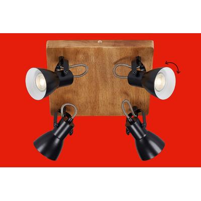 BRILONER LEUCHTEN LED Deckenspot "ARBO", schwarz (schwarz, weiß, holzfarben), Lampen Image