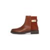 Stiefelette TOMMY HILFIGER "TH LOGO LEATHER MIX CHELSEA", Damen, Gr. 40, braun (cognac used), Glattleder, Veloursleder, used, unifarben, modisch, Schuhe, Blockabsatz, Businesschuh, Boots mit TH-Schmuckelement