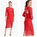 J. Crew Dresses | J. Crew Red Lace Back Tie Cut Out Sheath Dress | Color: Red | Size: 0