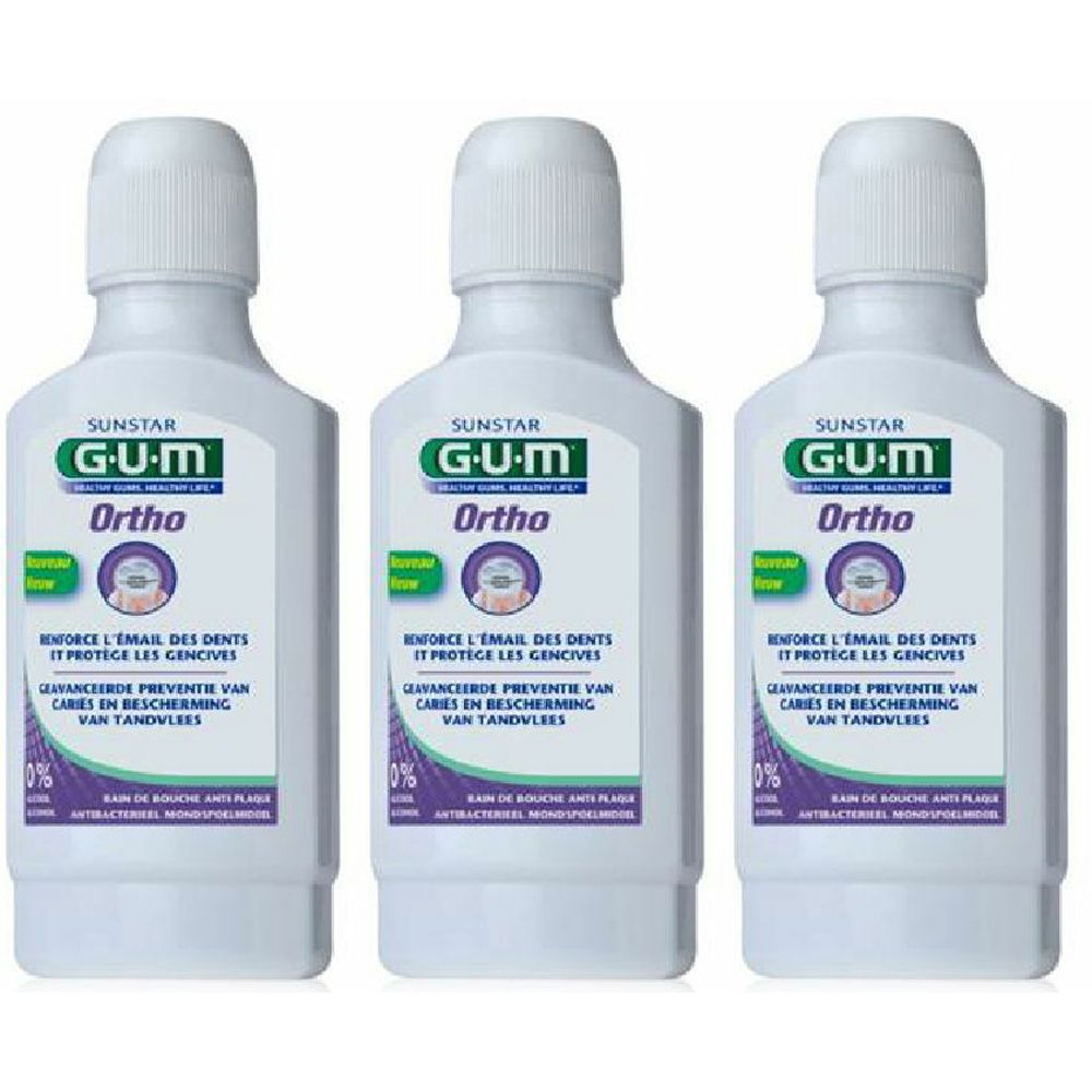 GUM® ORTHO Collutorio Set da 3 3x300 ml
