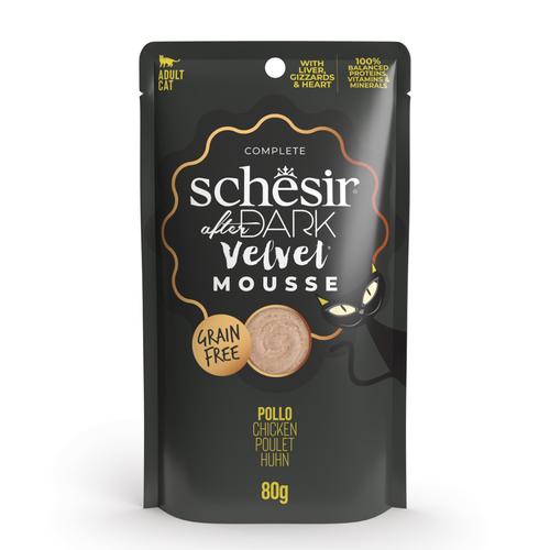 12x80g Schesir After Dark Velvet Mousse Huhn Katzenfutter nass