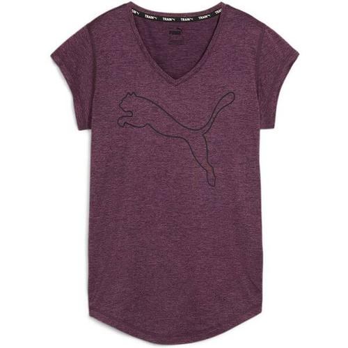 PUMA Damen Shirt Train Favorite Heather Cat, Größe XXL in Braun