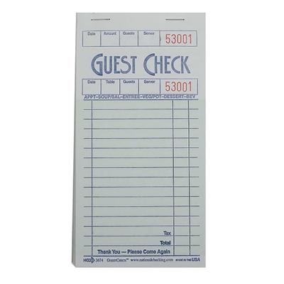 National Checking Company G3674 Guest Check - (1) Part Booked, (16) Lines, Green