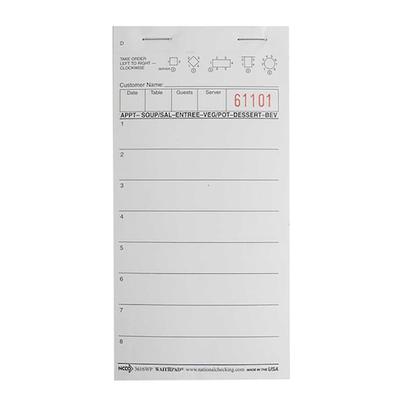 National Checking Company 3616WP Guest Check - 1 Part Booked, 1 Lines, White