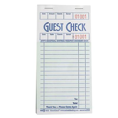 National Checking Company G3616 Guest Check - 1 Part Booked, 1 Lines, Green