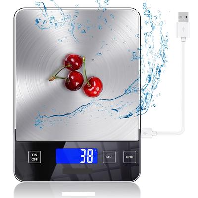 TEMU 33lb Digital Kitchen Scale,unique Cd-grain Digital Kitchen Scale Stainless Steel Wear-resistant Material, Easy Clean