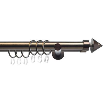 Gardinenstange LIEDECO "CELKEGEL01SG2L" Gr. 4, braun (bronzefarben), L:240cm Ø:25mm, Metall, Gardinenstangen, 2-läufig im Fixmaß Ø 25 mm Image