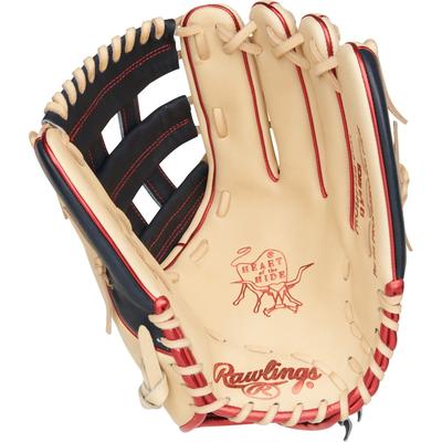 Rawlings Heart of the Hide Series 12.75" Fastpitch Softball Glove - Left Hand Throw - Camel/Navy Brown/Navy