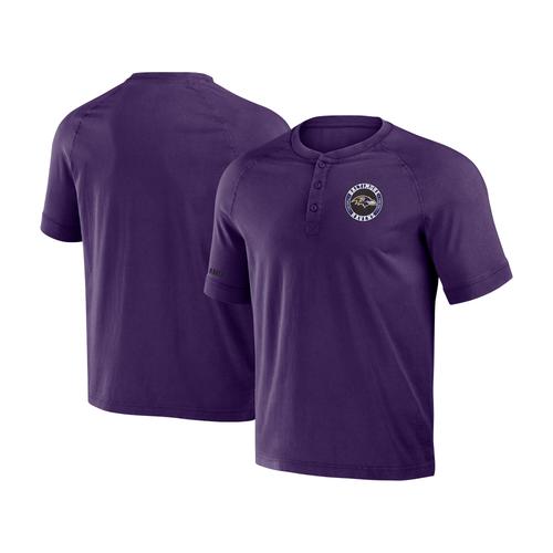 Lila Baltimore Ravens Washed Raglan Henley-T-Shirt für Herren aus der NFL x Darius Rucker-Kollektion von Fanatics