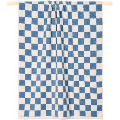 Strandtuch PAD "Chess", blau, B:100cm L:180cm, Frottee, Frottee, Handtücher (Packung), Made in Europe