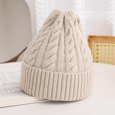 TEMU Winter Acrylic Knit Beanie For Women - Lightweight, Flexible, Hand-knit Skullies Cap With Elasticity For Warmth And Comfort - Hand Washable Or Dry Clean Only Image