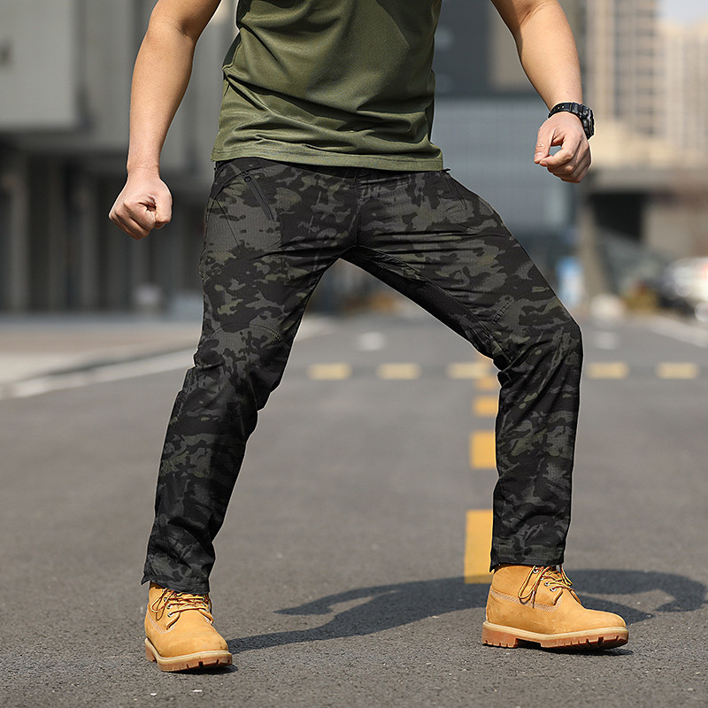 Men's Cargo Pants Tactical Pants Tactical Hiking Pants Zipper Pocket Multi Pocket Plain Quick Dry Lightweight Full Length Outdoor Camping Hiking Trousers Tactical ArmyGreen Black Micro-elastic