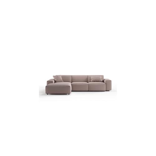 KAWOLA Sofa RANI Ecksofa Cord rosa Recamiere links