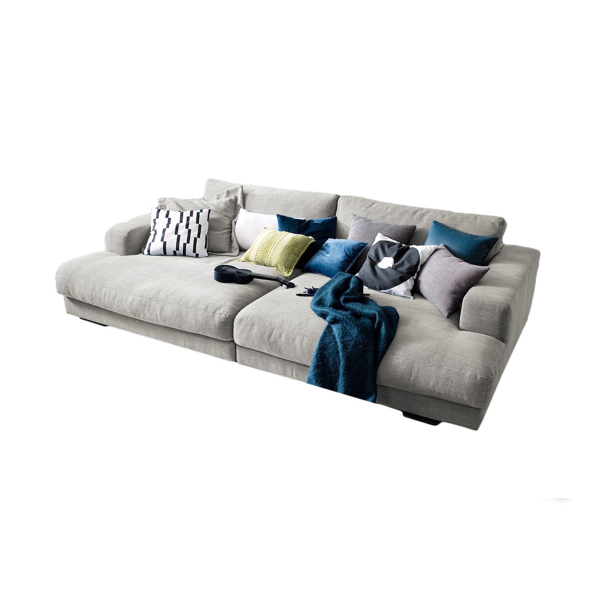 KAWOLA Big Sofa XL MADELINE Stoff silber Image