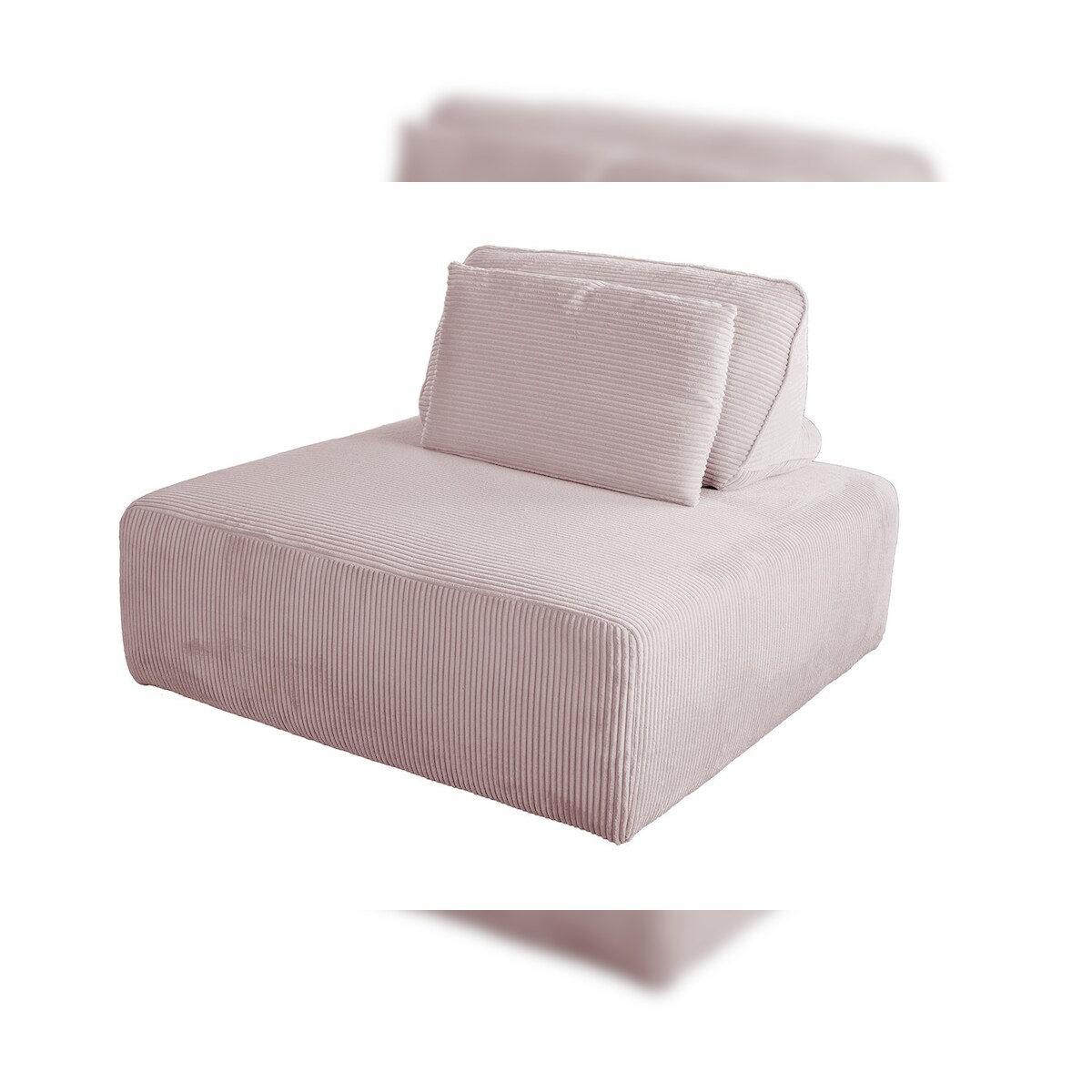 KAWOLA Hocker WIOLO SOFT Polsterhocker mit Rückenkissen Cord rosa Image