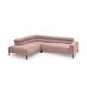 KAWOLA Sofa DELIA Ecksofa Feincord rosa mit motorischem Sitzvorzug Recamiere links