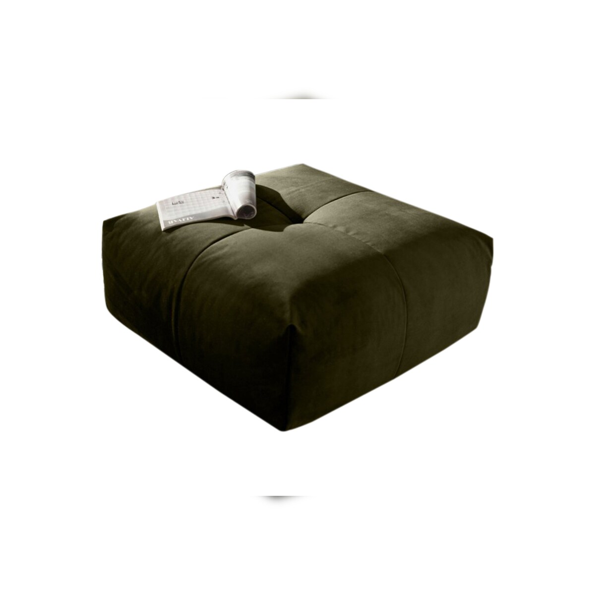 KAWOLA Hocker PALACE Polsterhocker velvet oliv Image